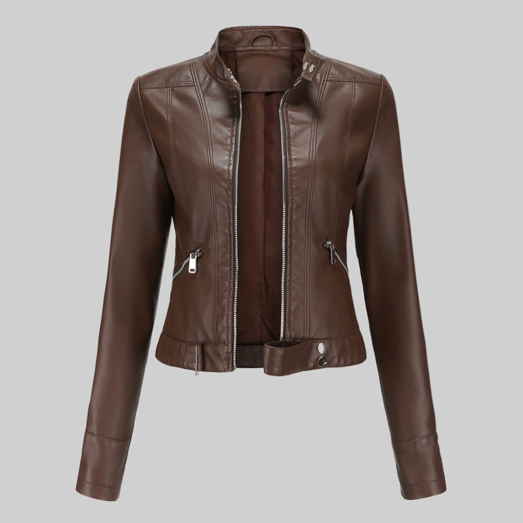 Beatrice | Women's Leather Jacket, Classic Tailored Outerwear | Bella Blue