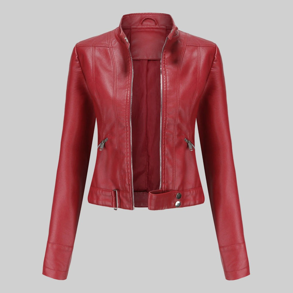 Beatrice | Women's Leather Jacket, Classic Tailored Outerwear | Bella Blue