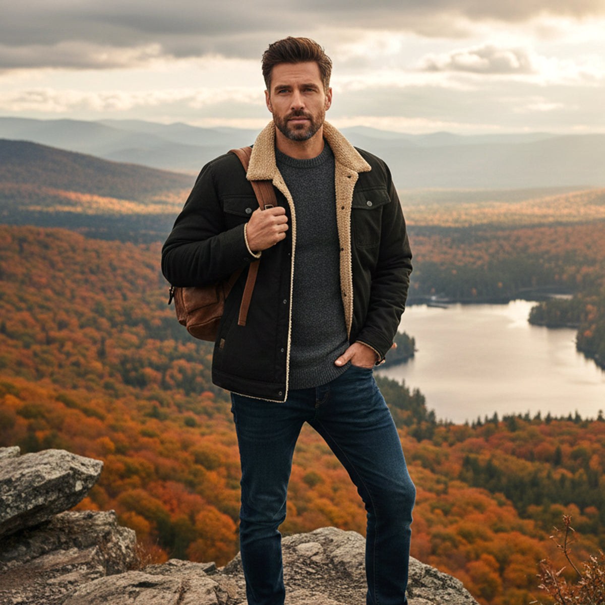 Beckett | Men's Fleece-Lined Winter Coat, Warm Outdoor Coat | Bella Blue