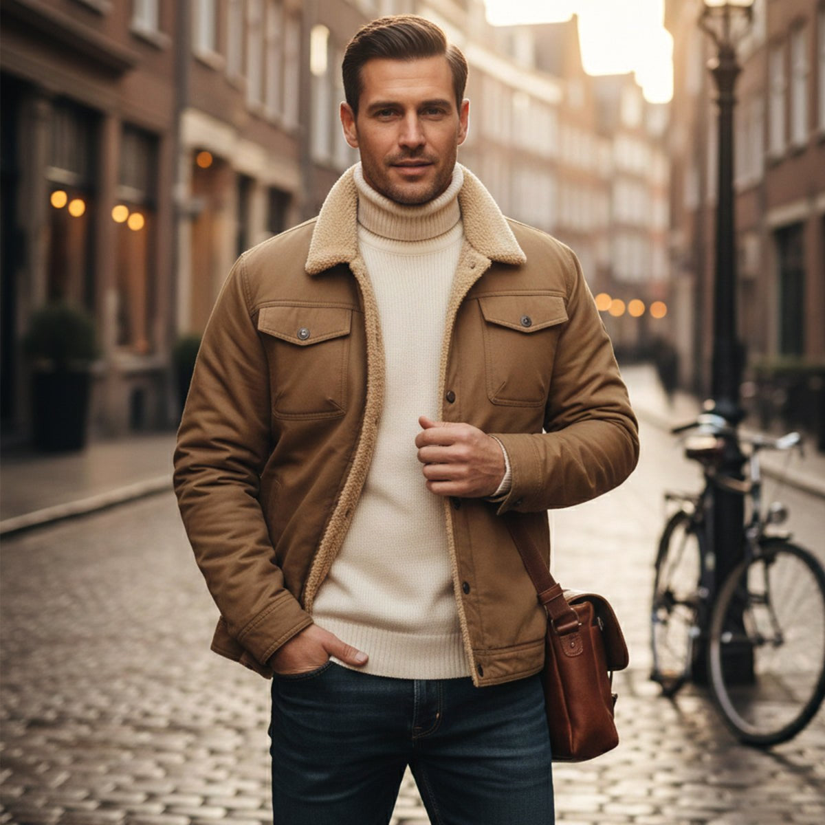 Beckett | Men's Fleece-Lined Winter Coat, Warm Outdoor Coat | Bella Blue
