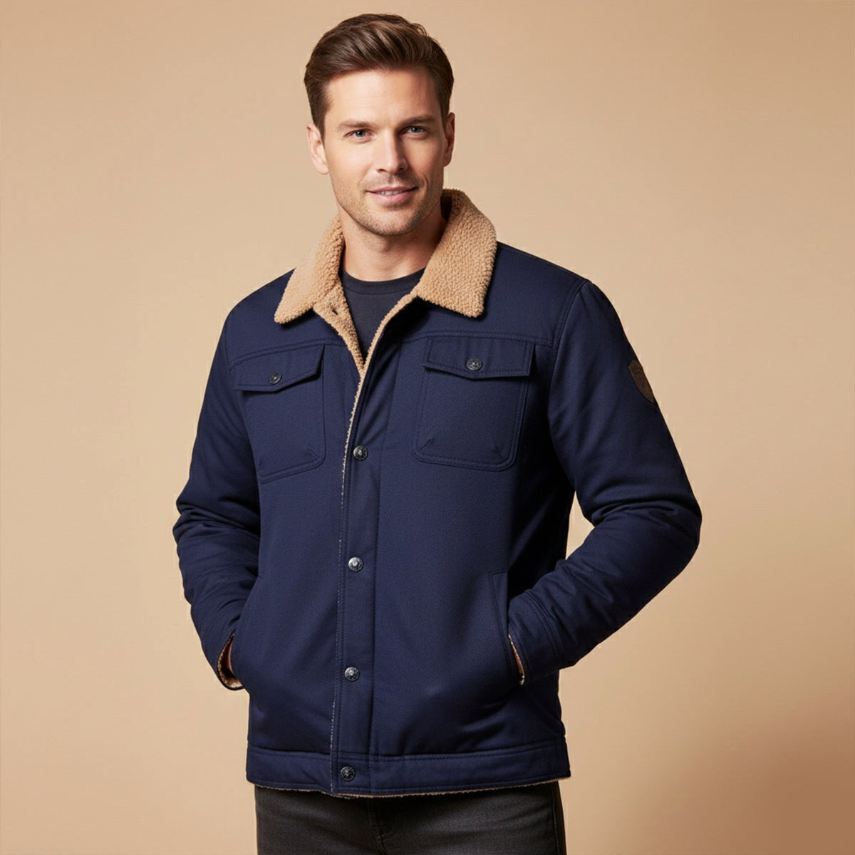 Beckett | Men's Fleece-Lined Winter Coat, Warm Outdoor Coat | Bella Blue