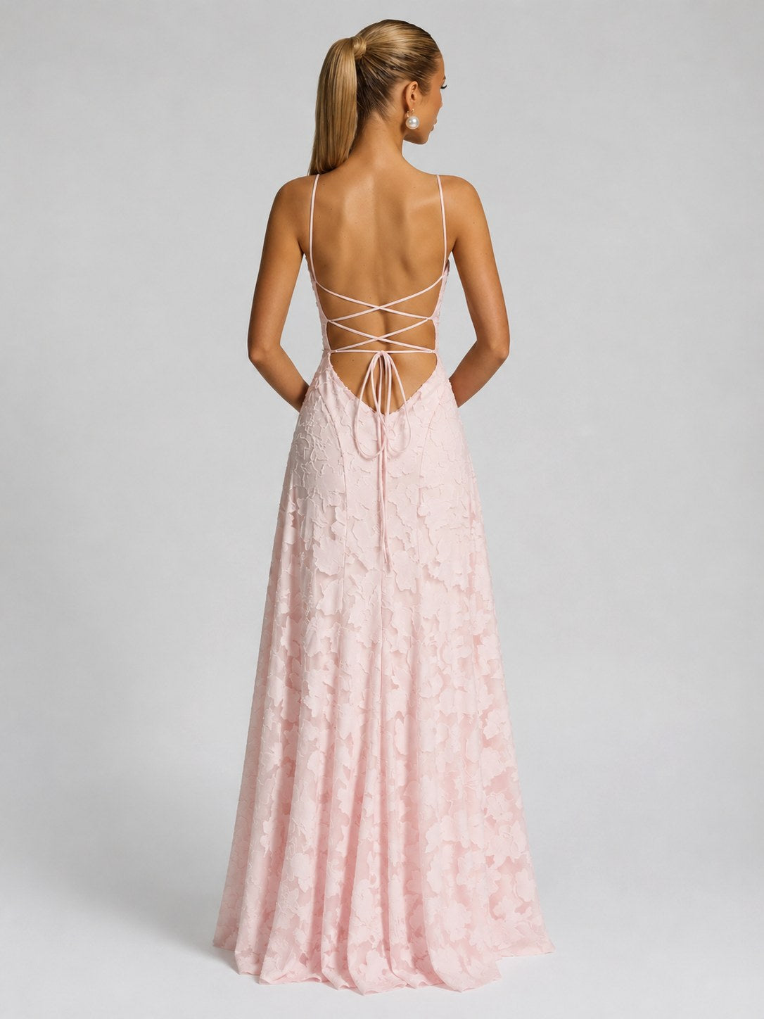 Bella | Women's Floral Maxi Dress, Sculpted Silhouette Evening Dress | Bella Blue | White