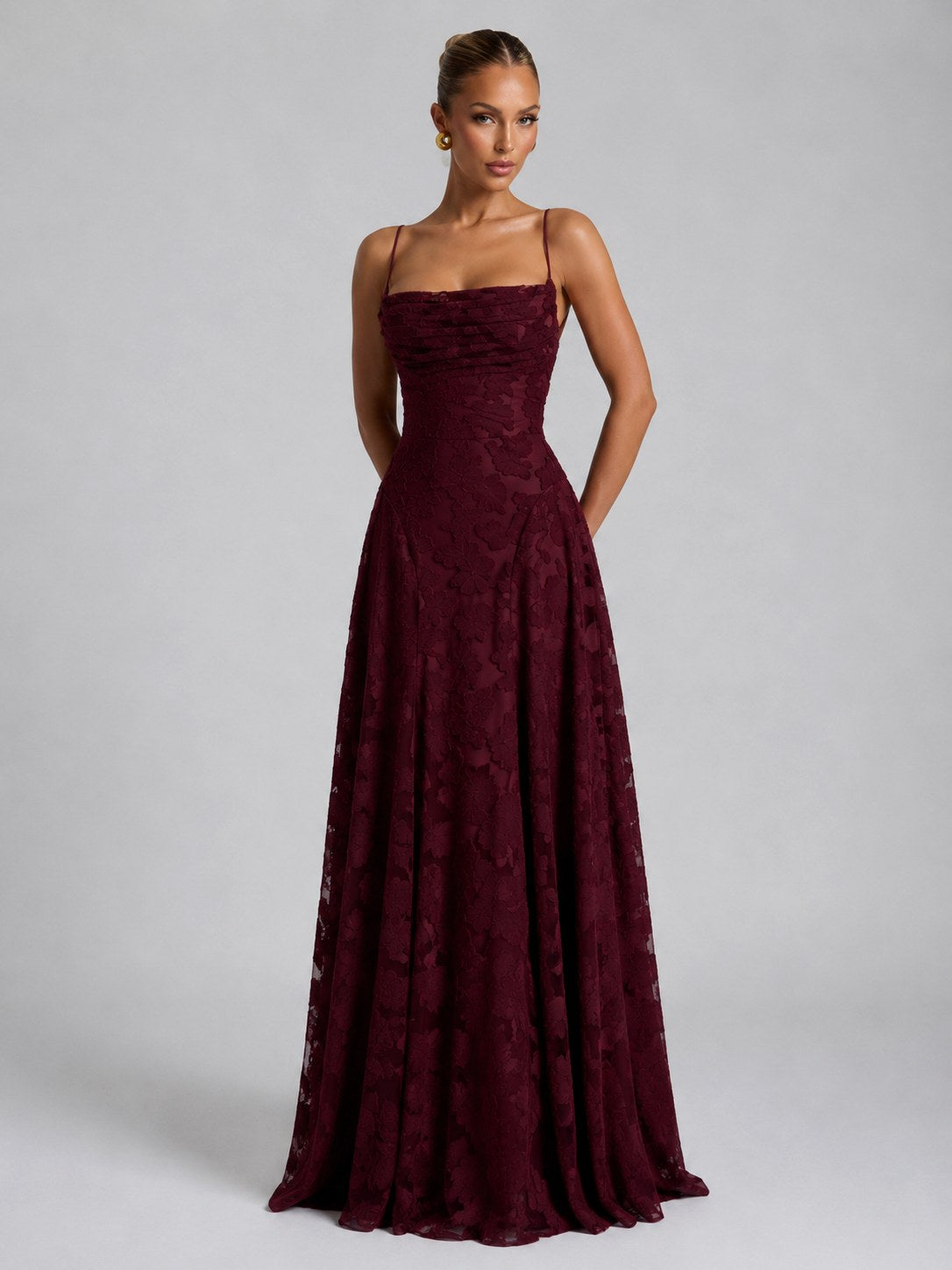 Bella | Women's Floral Maxi Dress, Sculpted Silhouette Evening Dress | Bella Blue