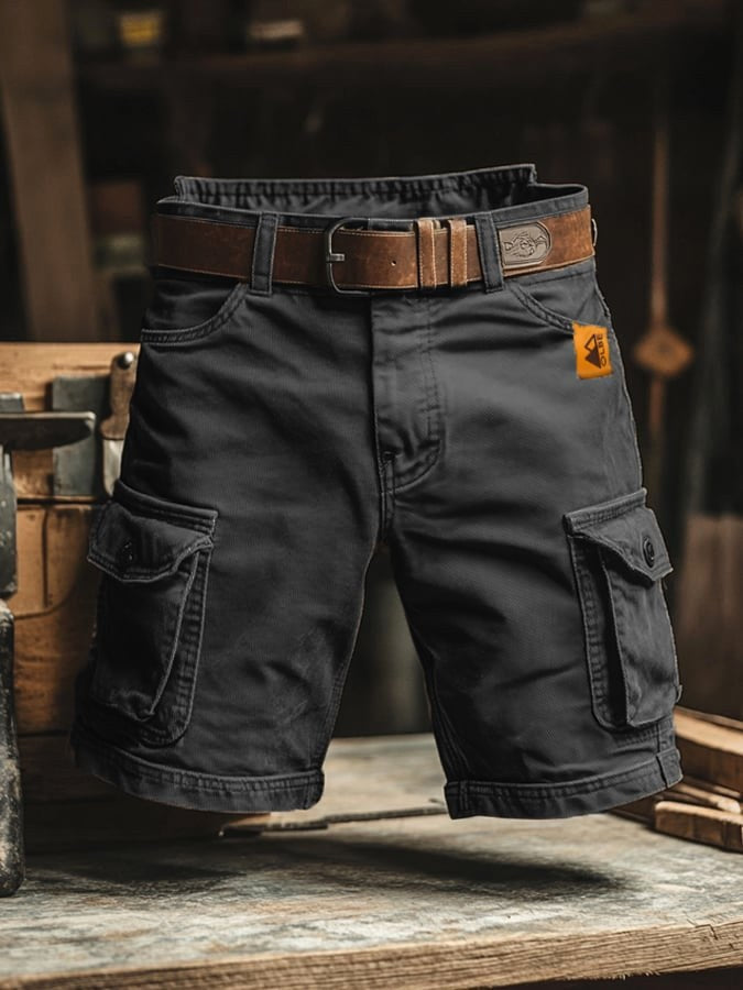 Benedict | Men's Vintage Cargo Shorts, Relaxed-Fit Utility Shorts | Bella Blue