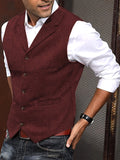 Benedikt | Men's Wool-Blend Waistcoat, Classic Knit Waistcoat | Bella Blue | Bordeaux Red