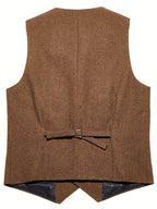 Benedikt | Men's Wool-Blend Waistcoat, Classic Knit Waistcoat | Bella Blue | Bordeaux Red