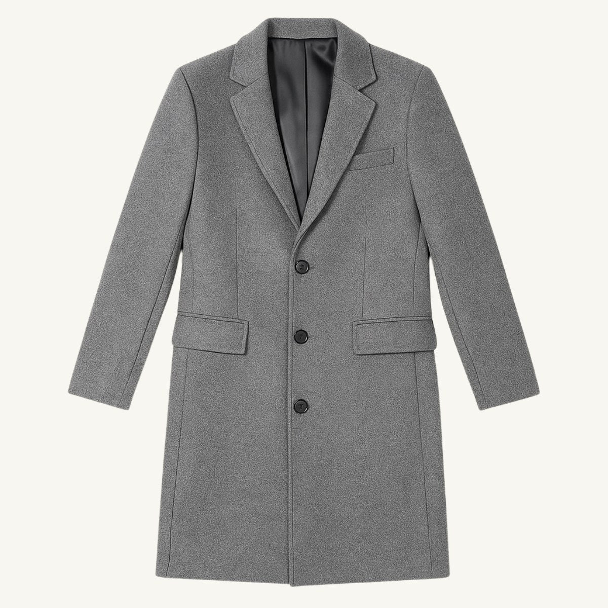 Bennett | Men's Single-Breasted Wool Blend Overcoat, Tailored Autumn Coat | Bella Blue
