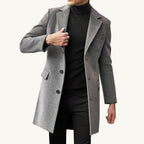 Bennett | Men's Single-Breasted Wool Blend Overcoat, Tailored Autumn Coat | Bella Blue