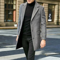 Bennett | Men's Single-Breasted Wool Blend Overcoat, Tailored Autumn Coat | Bella Blue