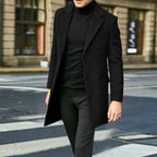 Bennett | Men's Single-Breasted Wool Blend Overcoat, Tailored Autumn Coat | Bella Blue
