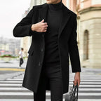 Bennett | Men's Single-Breasted Wool Blend Overcoat, Tailored Autumn Coat | Bella Blue