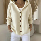 Berenice | Women's Long Sleeve Hooded Cardigan, A-Line Knit Cardigan | Bella Blue | Green