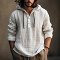 Bernd | Men's Hoodie with Relaxed Cut, Modern Hooded Sweatshirt | Bella Blue | White