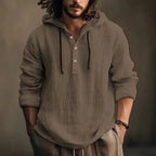 Bernd | Men's Hoodie with Relaxed Cut, Modern Hooded Sweatshirt | Bella Blue | White