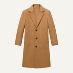 Brandon | Men's Classic Wool Overcoat, Tailored Autumn Coat | Bella Blue | Khaki
