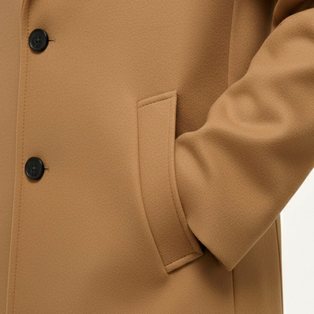Brandon | Men's Classic Wool Overcoat, Tailored Autumn Coat | Bella Blue | Black
