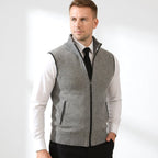 Brandon | Men's Sleeveless Zip Cardigan, Smart Casual Gilet | Bella Blue