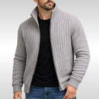 Brandon | Men's Zip Cardigan, Refined Knit Layer | Bella Blue | Navy Blue
