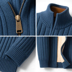 Brandon | Men's Zip Cardigan, Refined Knit Layer | Bella Blue