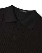 Brett | Men's Cotton Ribbed Polo Shirt, Short-Sleeve Casual Shirt | Bella Blue