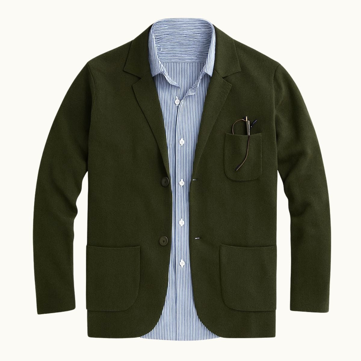 Brett | Men's Oxford Cotton Blazer, Smart Summer Jacket | Bella Blue | Gray