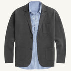 Brett | Men's Oxford Cotton Blazer, Smart Summer Jacket | Bella Blue | Brown