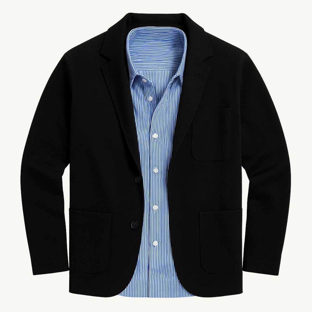 Brett | Men's Oxford Cotton Blazer, Smart Summer Jacket | Bella Blue