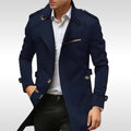 Brett | Women's Classic Trench Coat, Tailored Autumn Coat | Bella Blue | Black