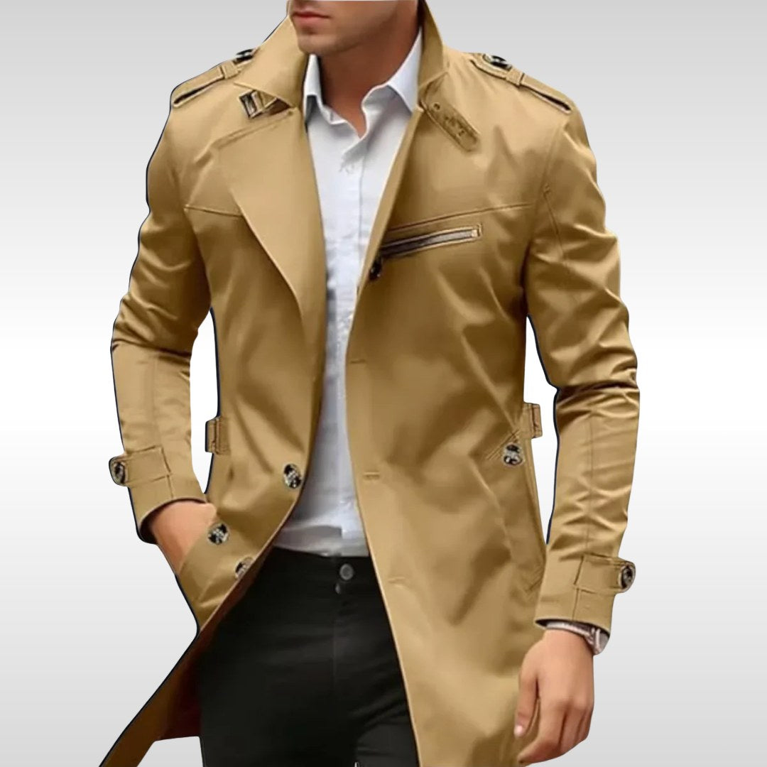 Brett | Women's Classic Trench Coat, Tailored Autumn Coat | Bella Blue | Brown