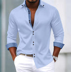 Brodie | Women's Classic Collar Shirt, Everyday Cotton Blouse | Bella Blue