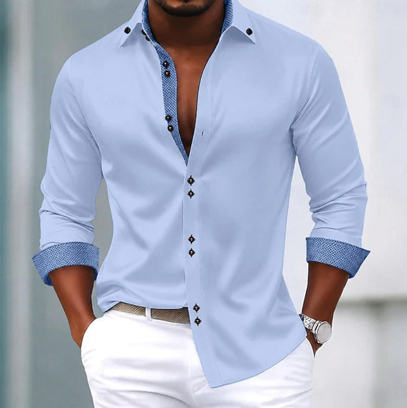 Brodie | Women's Classic Collar Shirt, Everyday Cotton Blouse | Bella Blue
