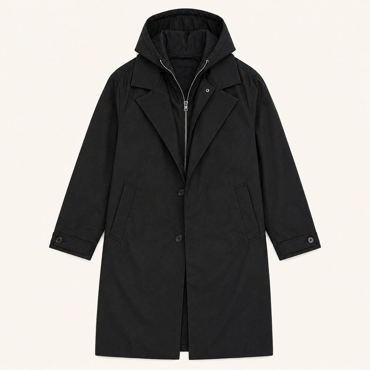Brody | Men's Waterproof Hooded Parka, Long Rain Coat | Bella Blue