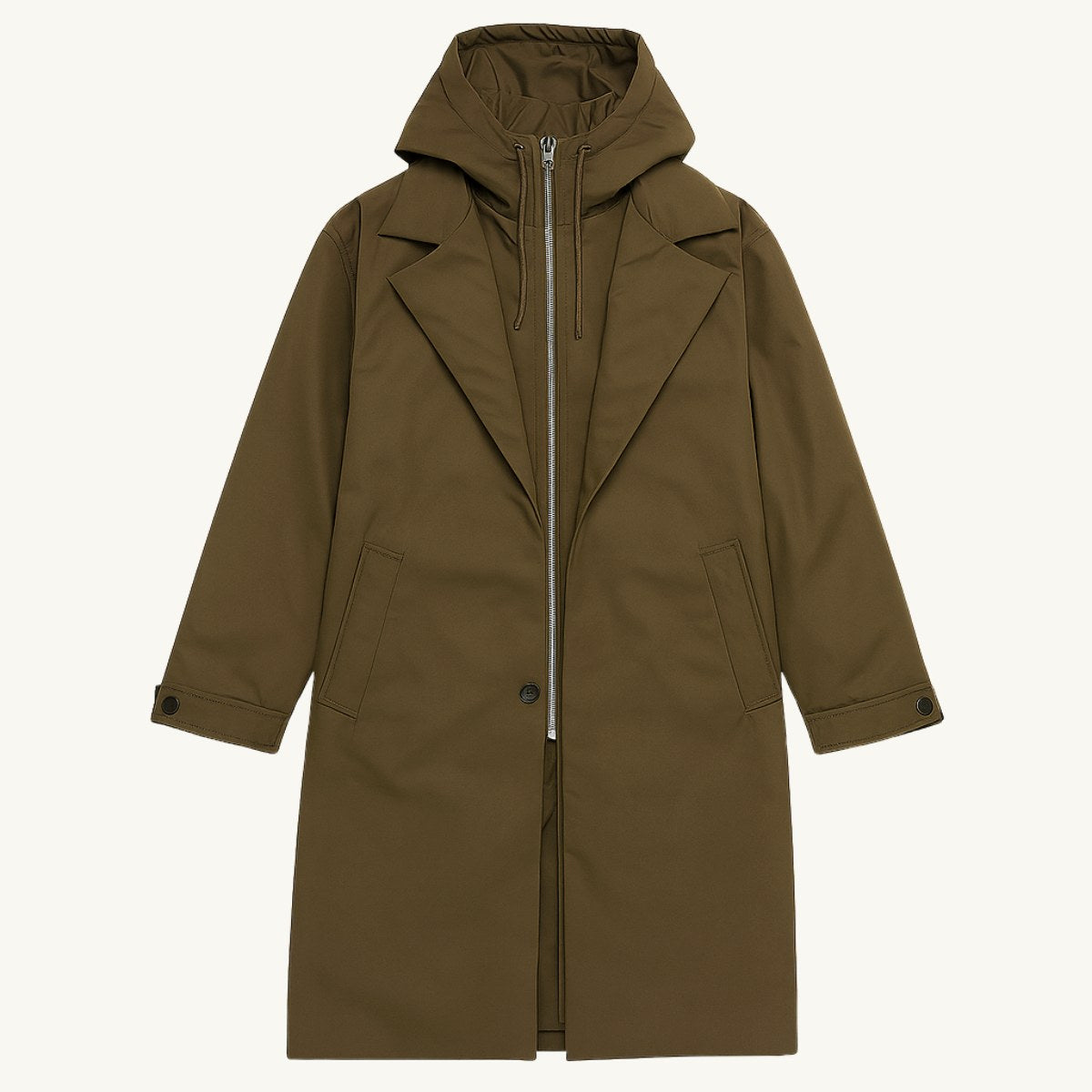 Brody | Men's Waterproof Hooded Parka, Long Rain Coat | Bella Blue