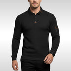 Bruno | Men's Polo Shirt with Signature Collar and Arm Zip, Elegant Polo Shirt | Bella Blue | Blue