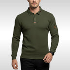 Bruno | Men's Polo Shirt with Signature Collar and Arm Zip, Elegant Polo Shirt | Bella Blue | Blue