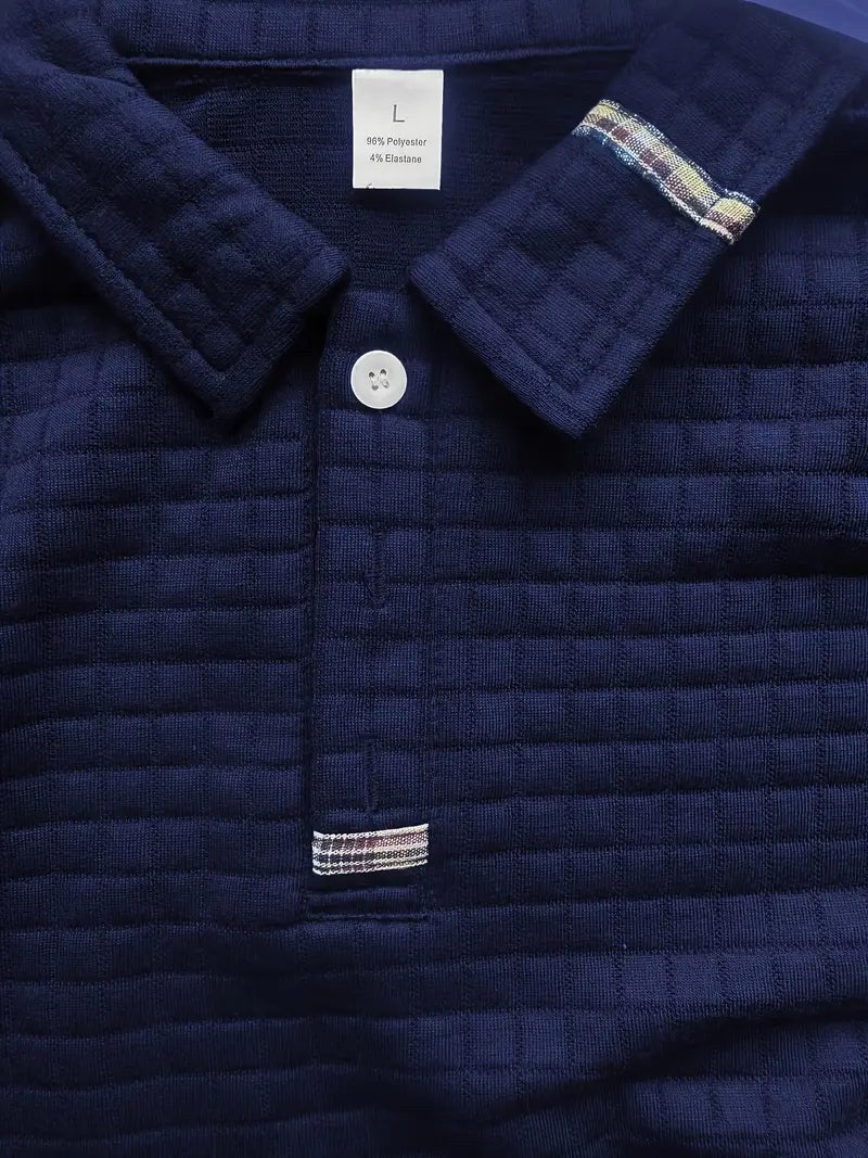 Bruno | Men's Polo Shirt with Signature Collar and Arm Zip, Elegant Polo Shirt | Bella Blue | Blue