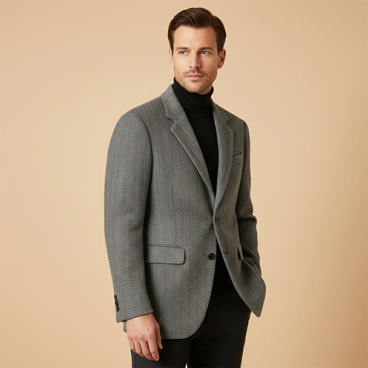 Bryce | Men's Classic Herringbone Tweed Blazer, Tailored Smart Jacket | Bella Blue