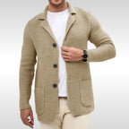 Caleb | Men's Textured Knit Cardigan, Relaxed-Fit Everyday Cardigan | Bella Blue | Blue