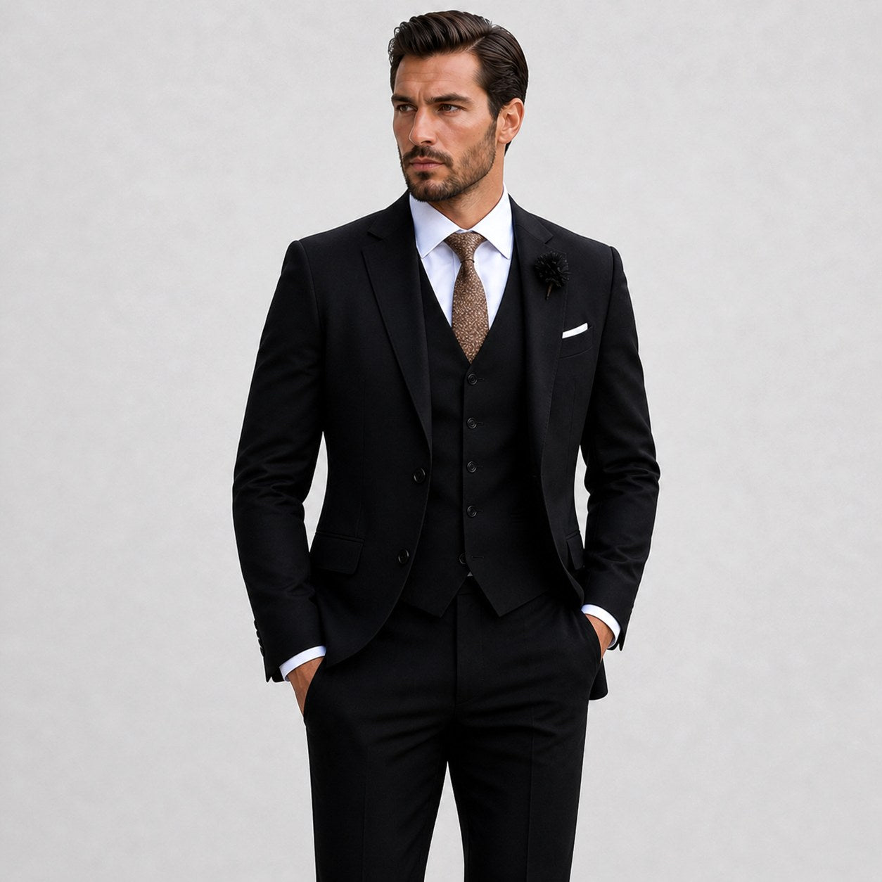 Callum | Men's Linen Three-Piece Suit with Waistcoat, Tailored Blazer Suit | Bella Blue
