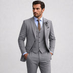 Callum | Men's Linen Three-Piece Suit with Waistcoat, Tailored Blazer Suit | Bella Blue