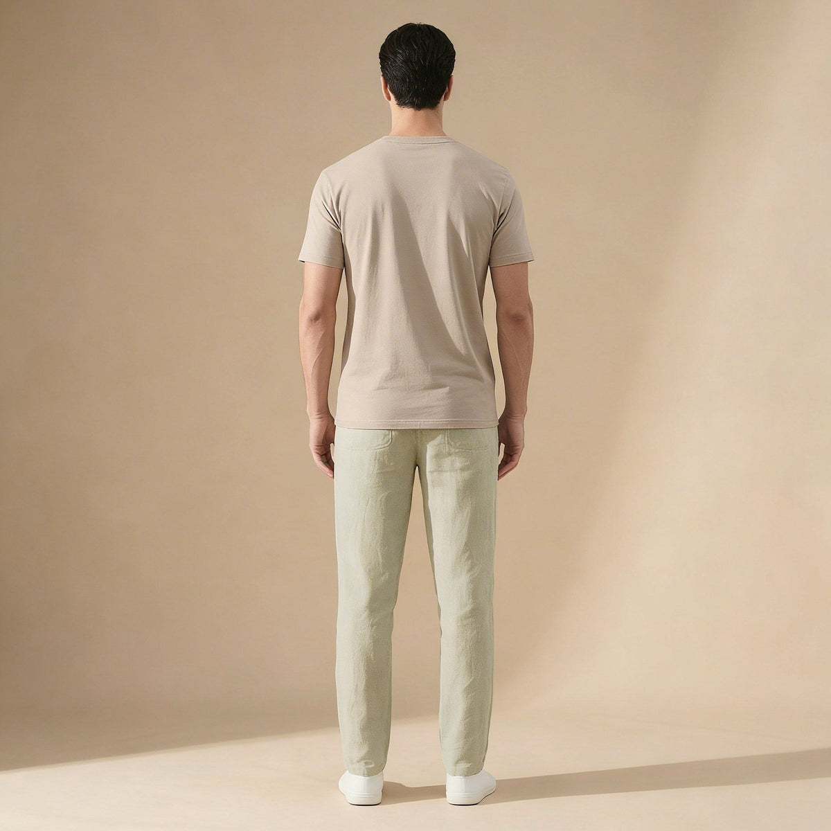 Callum | Men's Tapered Linen Trousers, Casual Everyday Trousers | Bella Blue