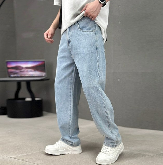 Cameron | Men's Straight Leg Cotton Jeans, Classic Everyday Jeans | Bella Blue