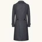 Carson | Men's Double Breasted Wool Trench Coat, Long Tailored Coat | Bella Blue | Light Grey