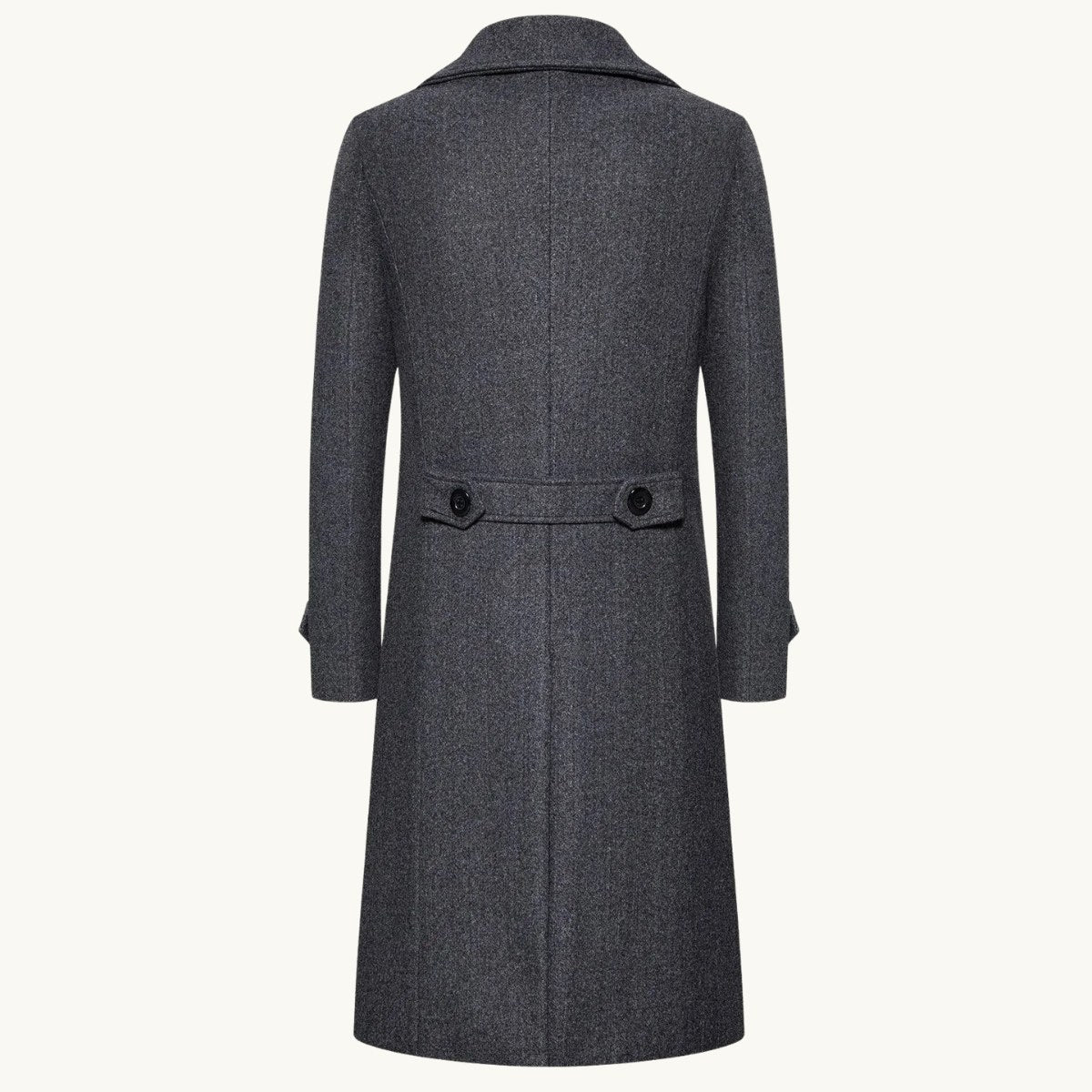 Carson | Men's Double Breasted Wool Trench Coat, Long Tailored Coat | Bella Blue | Light Grey
