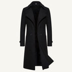 Carson | Men's Double Breasted Wool Trench Coat, Long Tailored Coat | Bella Blue | Khaki