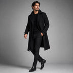 Carson | Men's Double Breasted Wool Trench Coat, Long Tailored Coat | Bella Blue
