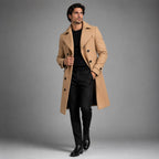 Carson | Men's Double Breasted Wool Trench Coat, Long Tailored Coat | Bella Blue