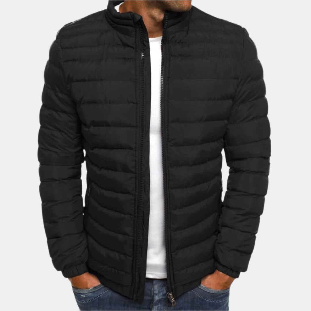 Carsten | Elegant Lightweight Transitional Jacket, Stylish Autumn Jacket | Bella Blue | Black