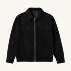 Carter | Men's Suede-Effect Jacket, Modern Smart Jacket | Bella Blue | Black