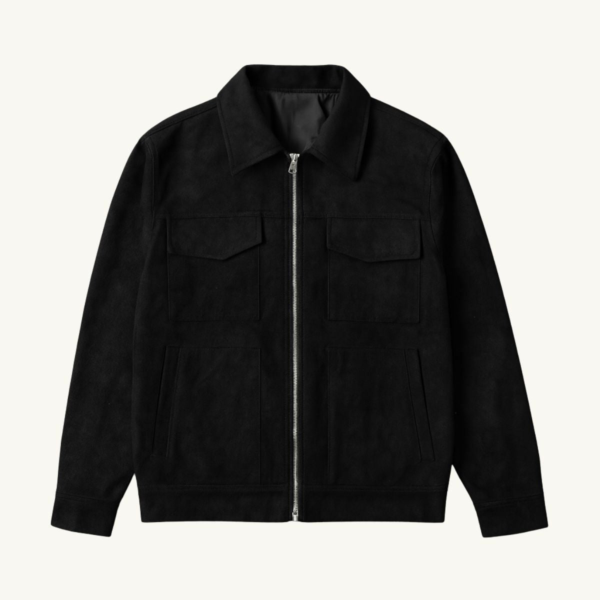 Carter | Men's Suede-Effect Jacket, Modern Smart Jacket | Bella Blue | Black